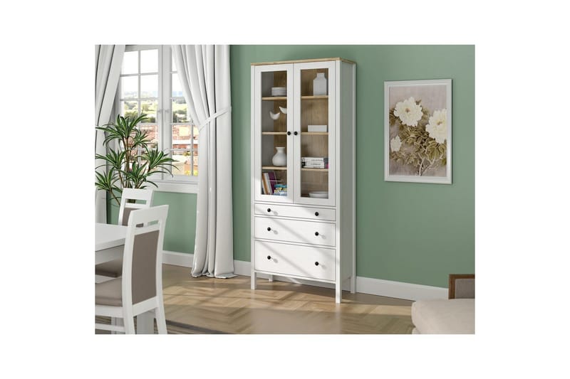 Elvan Bokhylle 83 cm - Natur/Hvit - Oppbevaring - Hyller - Bokhylle