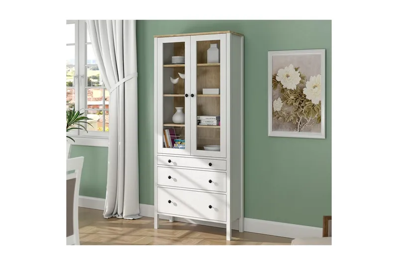 Elvan Bokhylle 83 cm - Natur/Hvit - Oppbevaring - Hyller - Bokhylle