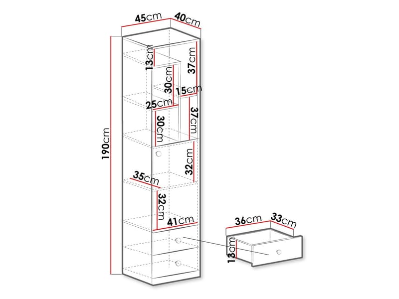 Elvaren Bokhylle 45 cm - Oppbevaring - Hyller - Bokhylle
