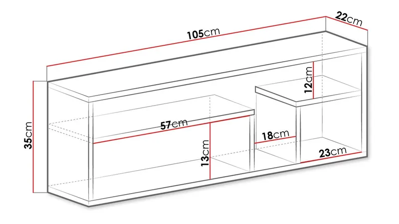 Elvaren Vegghylle 105 cm i Tre - Hvit|Brun - Oppbevaring - Hyller - Vegghylle