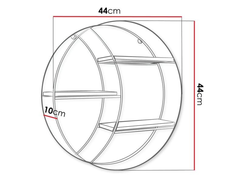 Elyran vegghylle 44 cm - svart, brun - Oppbevaring - Hyller - Vegghylle