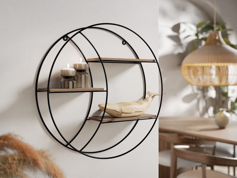 Elyran vegghylle 44 cm - svart, brun - Oppbevaring - Hyller - Vegghylle