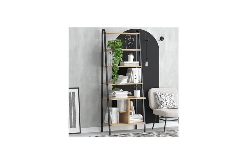 Elyros Bokhylle 64 cm - Eik/Sort - Oppbevaring - Hyller - Bokhylle