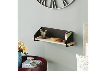 Faeryn Vegghylle 40 cm i Tre med Metallramme - Svart - Oppbevaring - Hyller - Vegghylle