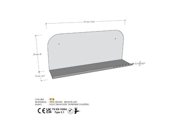 Faeryn Vegghylle 55 cm - Svart - Oppbevaring - Hyller - Vegghylle