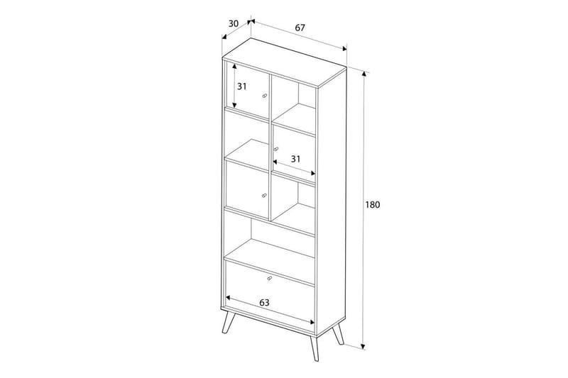 Felyra Bokhylle 67 cm - Multifarget - Oppbevaring - Hyller - Bokhylle