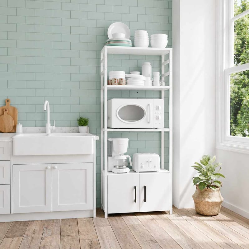Flerbrukshylle Hanah Home Modu (56 x 138 x 30 cm) Hvit - Hvit - Oppbevaring - Hyller - Hylleplan & hyllekonsoll