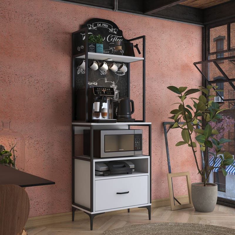 Flerbruksskap Wallxpert Gala Shelf (70 x 205 x 40 cm) Hvit - Hvit - Oppbevaring - Hyller - Hyllesystem