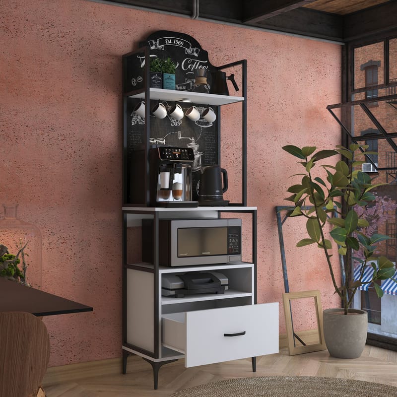 Flerbruksskap Wallxpert Gala Shelf (70 x 205 x 40 cm) Hvit - Hvit - Oppbevaring - Hyller - Hyllesystem