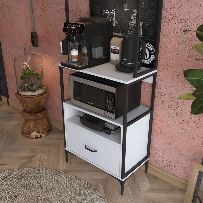 Flerbruksskap Wallxpert Gala Shelf (70 x 205 x 40 cm) Hvit - Hvit - Oppbevaring - Hyller - Hyllesystem
