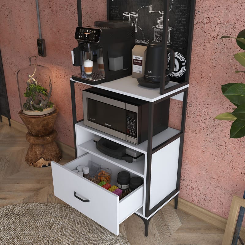 Flerbruksskap Wallxpert Gala Shelf (70 x 205 x 40 cm) Hvit - Hvit - Oppbevaring - Hyller - Hyllesystem