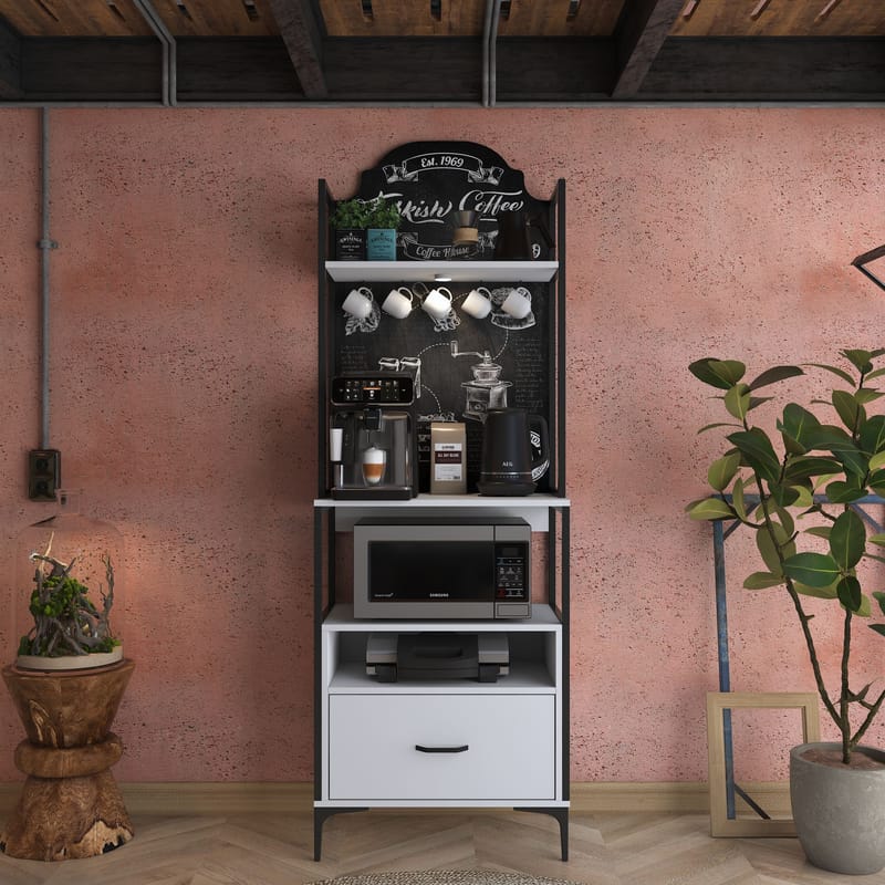 Flerbruksskap Wallxpert Gala Shelf (70 x 205 x 40 cm) Hvit - Hvit - Oppbevaring - Hyller - Hyllesystem