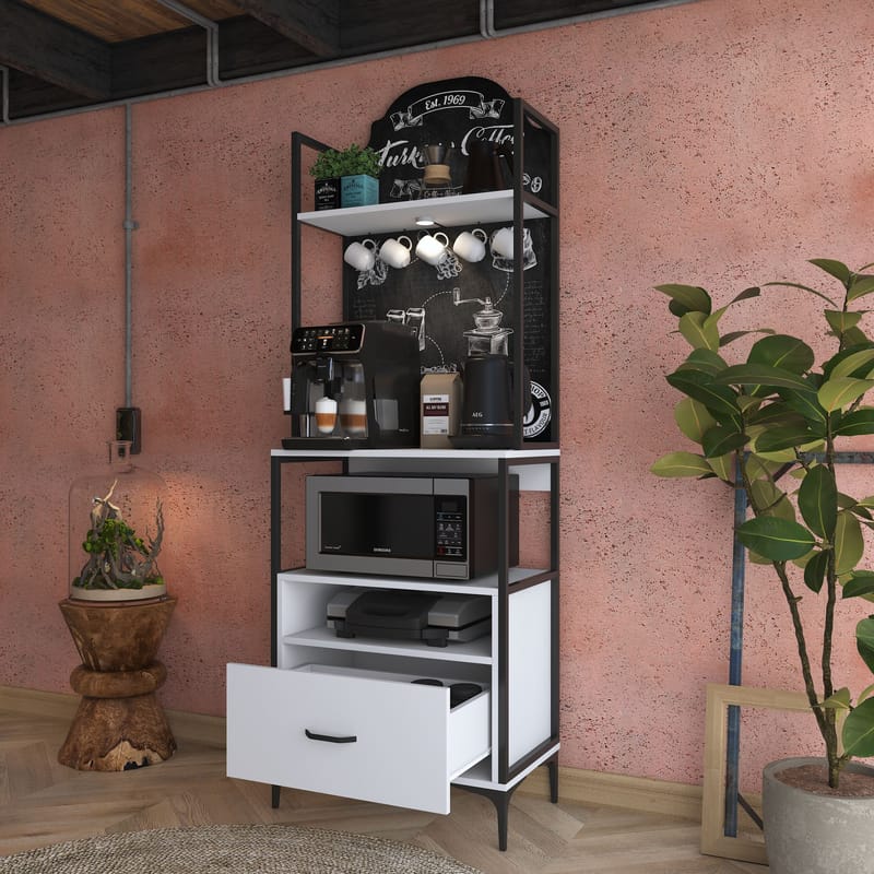 Flerbruksskap Wallxpert Gala Shelf (70 x 205 x 40 cm) Hvit - Hvit - Oppbevaring - Hyller - Hyllesystem