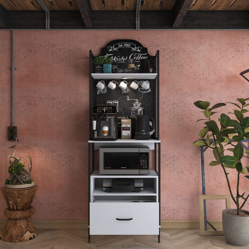 Flerbruksskap Wallxpert Gala Shelf (70 x 205 x 40 cm) Hvit - Hvit - Oppbevaring - Hyller - Hyllesystem