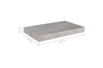 Flytende vegghylle betonggrå 40x23x3,8 cm MDF - Grå - Oppbevaring - Hyller - Vegghylle