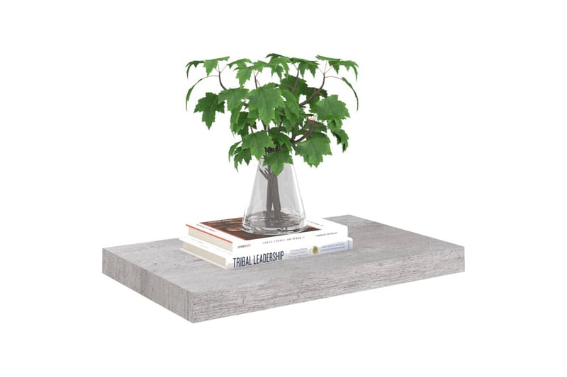 Flytende vegghylle betonggrå 50x23x3,8 cm MDF - Grå - Oppbevaring - Hyller - Vegghylle