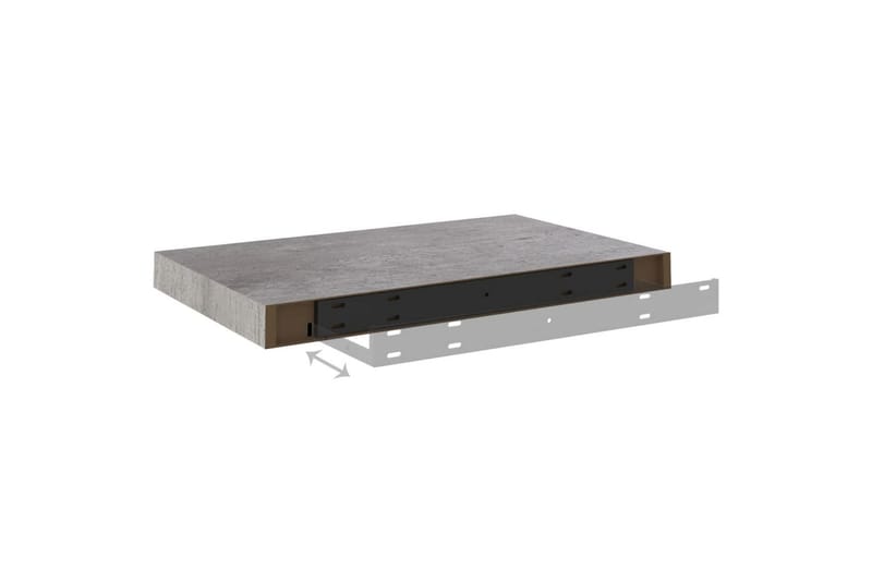 Flytende vegghylle betonggrå 50x23x3,8 cm MDF - Grå - Oppbevaring - Hyller - Vegghylle