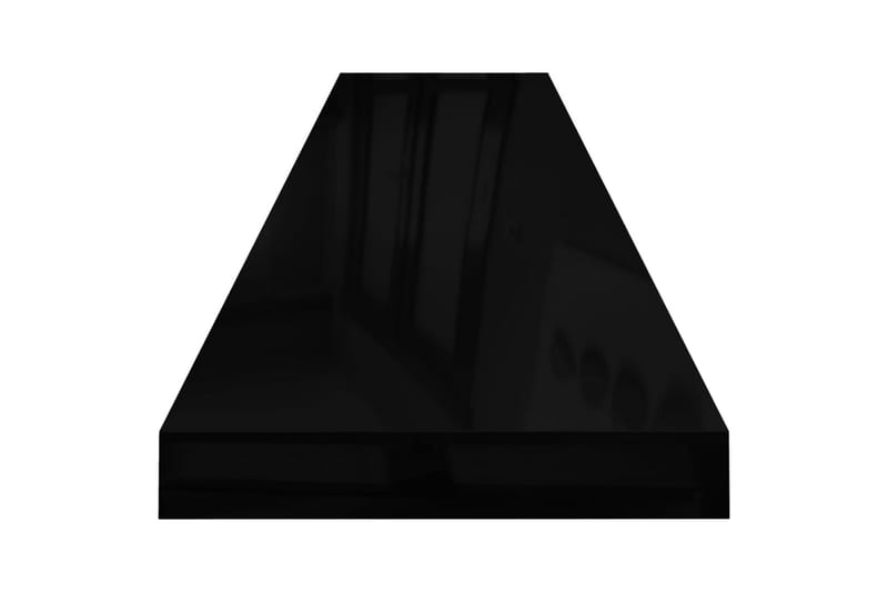 Flytende vegghylle høyglans svart 120x23,5x3,8 cm MDF - Vegghylle