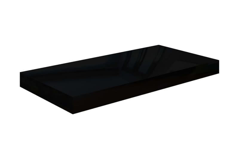 Flytende vegghylle høyglans svart 50x23x3,8 cm MDF - Vegghylle
