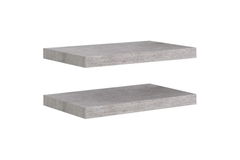 Flytende vegghyller 2 stk betonggrå 50x23x3,8 cm MDF - Grå - Oppbevaring - Hyller - Vegghylle