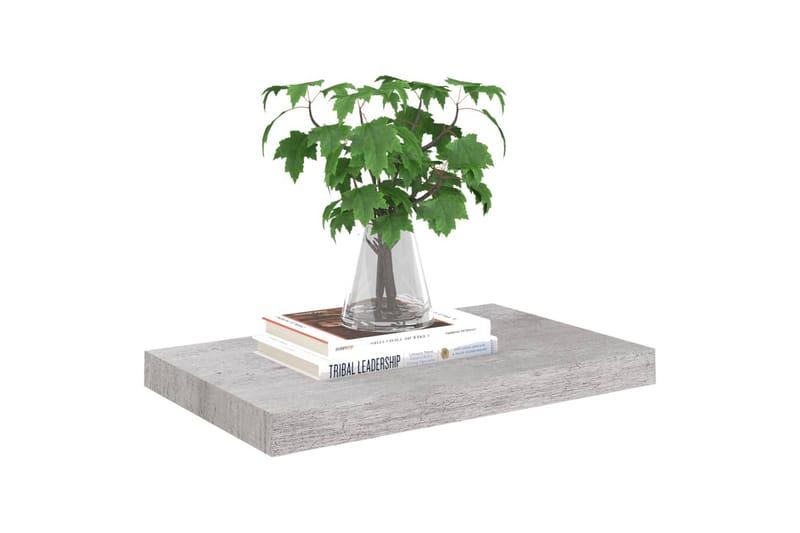 Flytende vegghyller 2 stk betonggrå 50x23x3,8 cm MDF - Grå - Oppbevaring - Hyller - Vegghylle