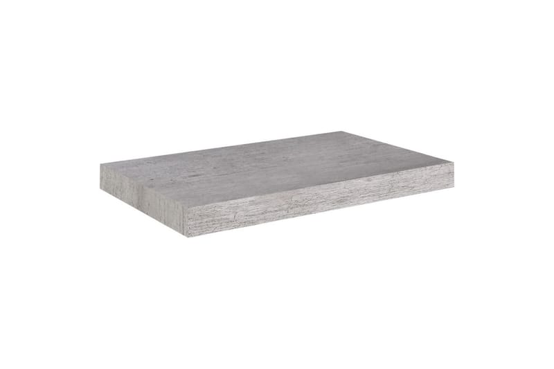 Flytende vegghyller 2 stk betonggrå 50x23x3,8 cm MDF - Grå - Vegghylle