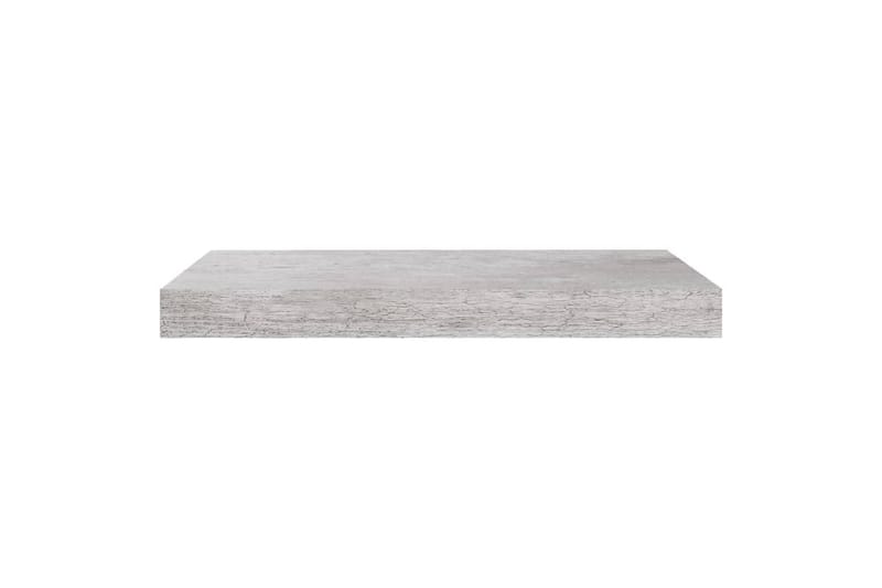 Flytende vegghyller 2 stk betonggrå 50x23x3,8 cm MDF - Grå - Vegghylle