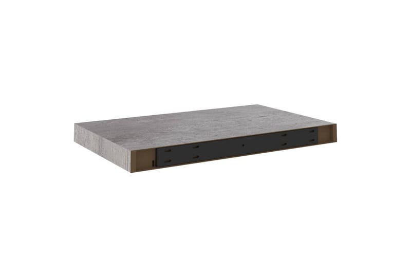 Flytende vegghyller 2 stk betonggrå 50x23x3,8 cm MDF - Grå - Vegghylle