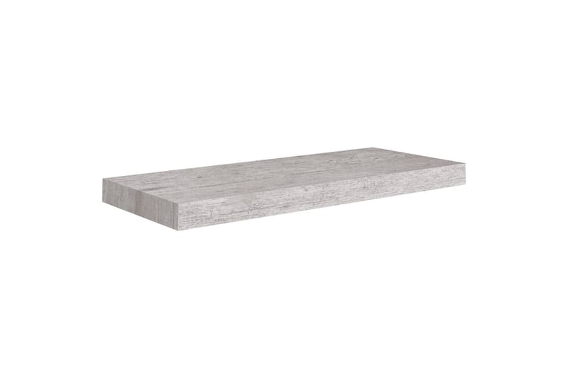 Flytende vegghyller 2 stk betonggrå 60x23,5x3,8 cm MDF - Grå - Vegghylle