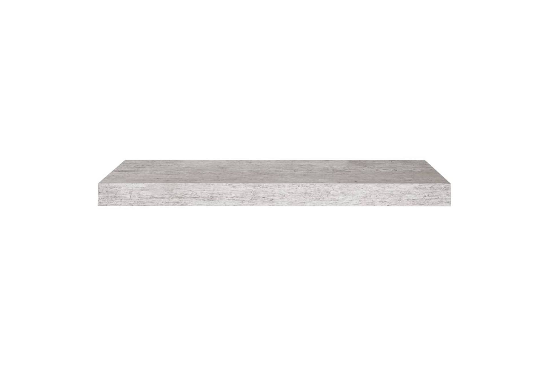 Flytende vegghyller 2 stk betonggrå 60x23,5x3,8 cm MDF - Grå - Oppbevaring - Hyller - Vegghylle