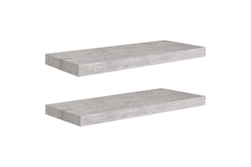 Flytende vegghyller 2 stk betonggrå 60x23,5x3,8 cm MDF - Grå - Oppbevaring - Hyller - Vegghylle