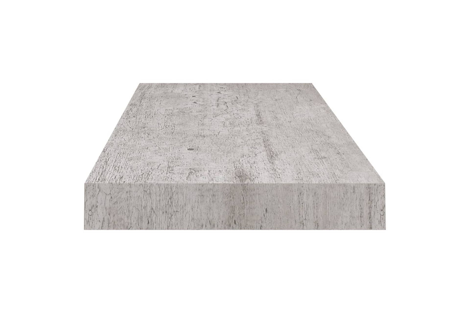 Flytende vegghyller 2 stk betonggrå 60x23,5x3,8 cm MDF - Grå - Oppbevaring - Hyller - Vegghylle