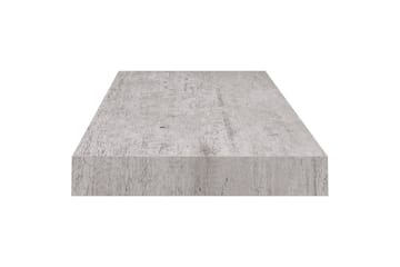 Flytende vegghyller 2 stk betonggrå 60x23,5x3,8 cm MDF - Grå - Oppbevaring - Hyller - Vegghylle