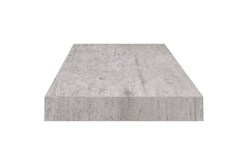 Flytende vegghyller 2 stk betonggrå 60x23,5x3,8 cm MDF - Grå - Vegghylle