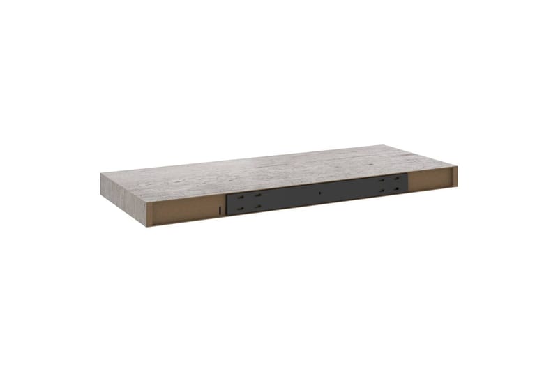 Flytende vegghyller 2 stk betonggrå 60x23,5x3,8 cm MDF - Grå - Vegghylle