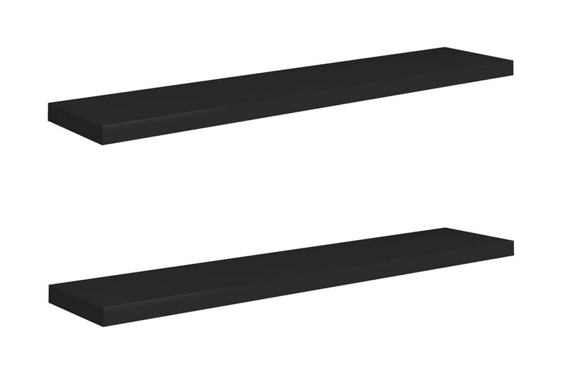 Flytende vegghyller 2 stk svart 120x23,5x3,8 cm MDF - Svart - Vegghylle