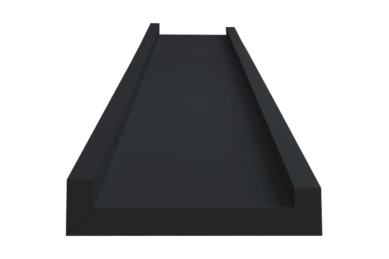 Flytende vegghyller 2 stk svart 80x9x3 cm MDF - Vegghylle