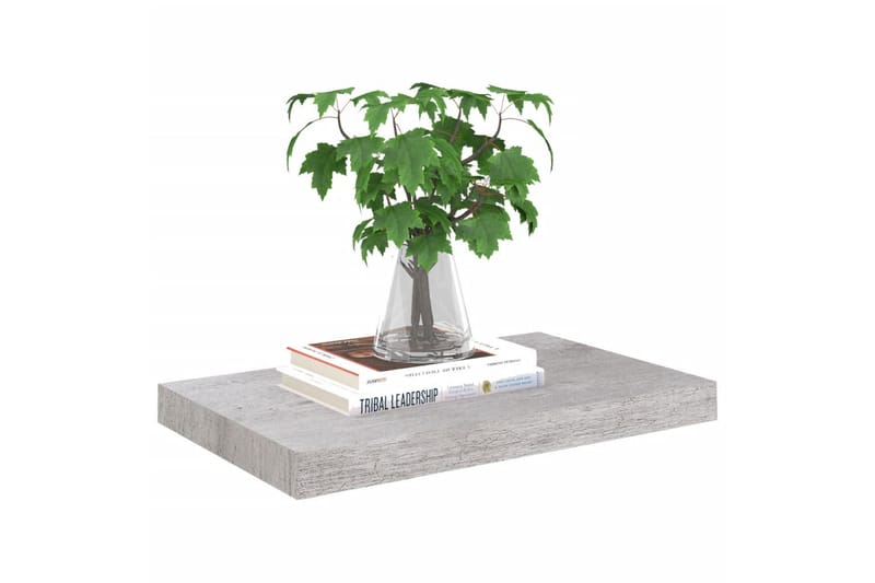 Flytende vegghyller 4 stk betonggrå 50x23x3,8 cm MDF - Grå - Oppbevaring - Hyller - Vegghylle
