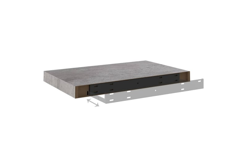 Flytende vegghyller 4 stk betonggrå 50x23x3,8 cm MDF - Grå - Oppbevaring - Hyller - Vegghylle