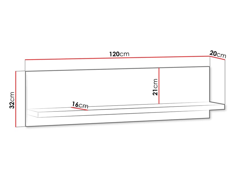 Fonti Vegghylle 120 cm - Brun - Oppbevaring - Hyller - Vegghylle