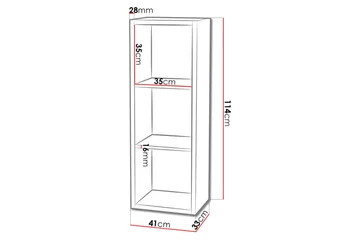 Franzine Bokhylle 41 cm i Eik - Beige - Oppbevaring - Hyller - Bokhylle