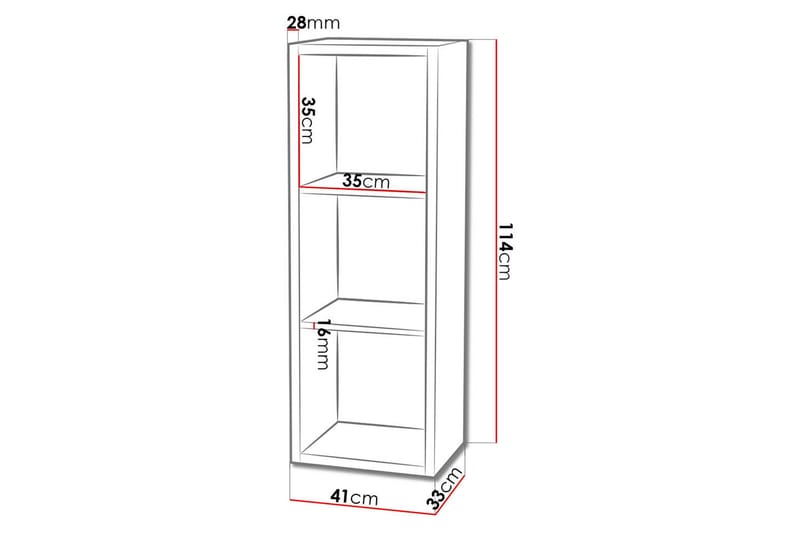 Franzine Bokhylle 41 cm i Eik - Beige - Oppbevaring - Hyller - Bokhylle