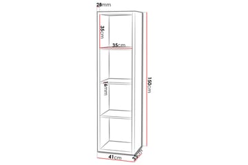 Franzine Bokhylle 41 cm i Malt Tre - Hvit - Oppbevaring - Hyller - Bokhylle