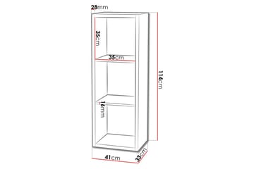 Franzine Bokhylle 41 cm i Malt Tre - Hvit - Oppbevaring - Hyller - Bokhylle