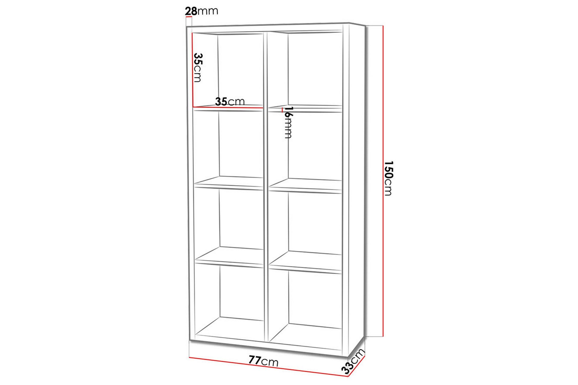 Franzine Bokhylle 77 cm - Beige - Oppbevaring - Hyller - Bokhylle