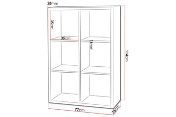 Franzine Bokhylle 77 cm i Eik - Beige - Oppbevaring - Hyller - Bokhylle