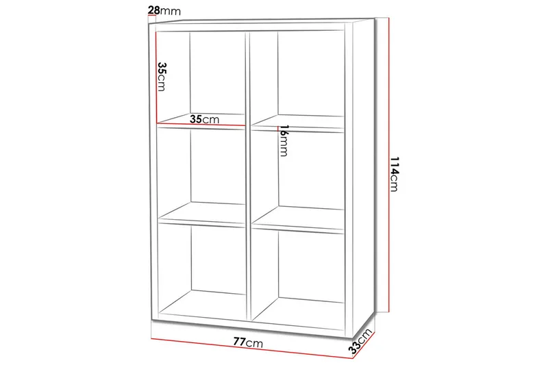 Franzine Bokhylle 77 cm i Eik - Beige - Oppbevaring - Hyller - Bokhylle