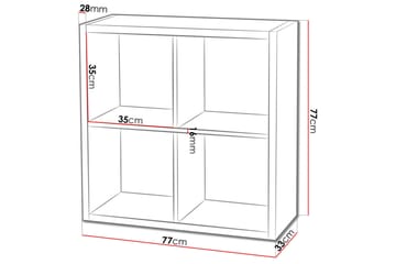 Franzine Bokhylle 77 cm i Malt Tre - Hvit - Oppbevaring - Hyller - Bokhylle