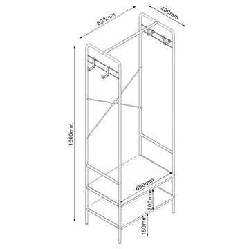 Gangkonsoll HOME4YOU Hannes 64x40x180 cm rustikk melamin - rustikk melamin - Oppbevaring - Hyller - Hylleplan & hyllekonsoll