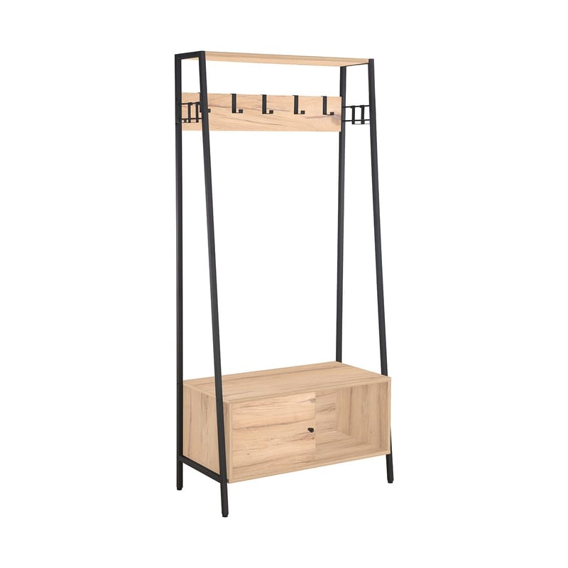 Gangkonsoll HOME4YOU Hannes 84x40x180 cm rustikk melamin med skuff, rustikk melamin